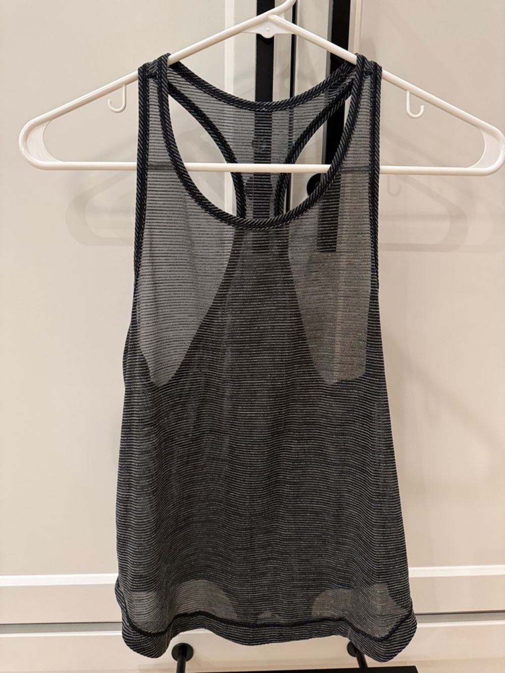 lululemon athletica Black Sheer Striped Racerback Tank